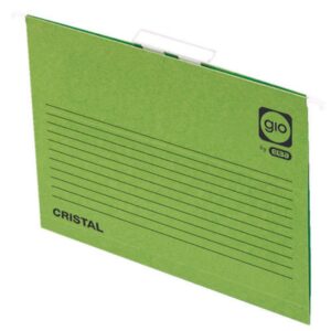 CARPETA COLGANTE CAJÓN VISOR CORTO CRISTAL FOLIO LOMO V COLOR VERDE GIO 400021957 | PACK 25 UNIDADES
