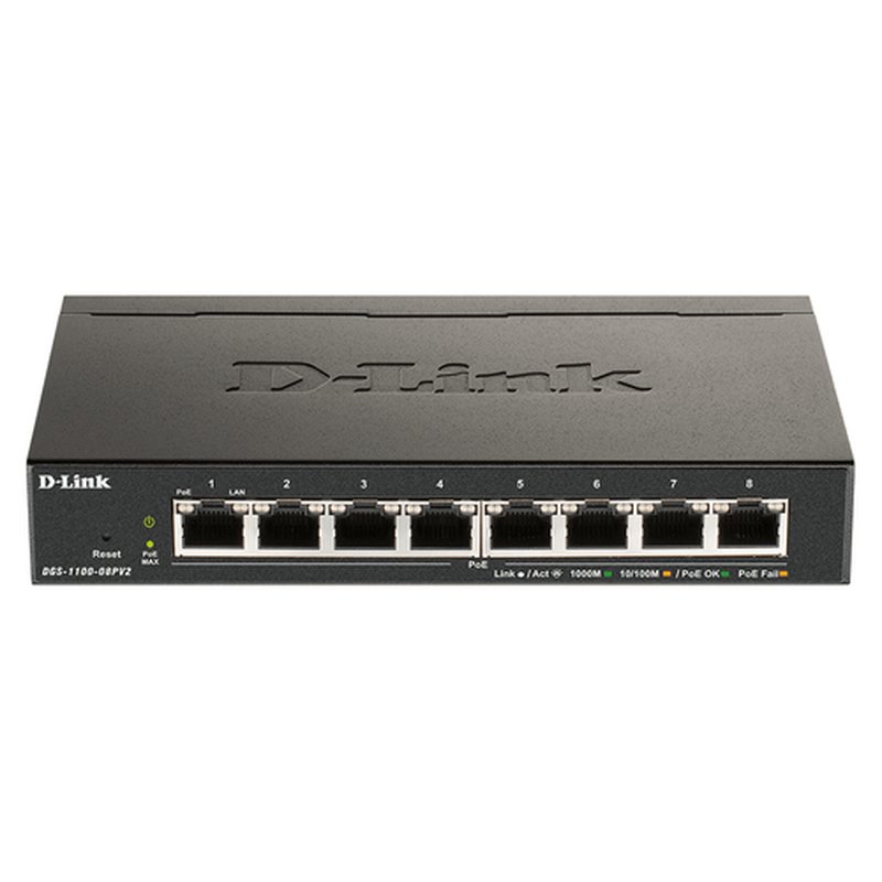 D-Link DGS-1100-08PV2 Gestionado L2/L3 Gigabit Ethernet (10/100/1000) Energía sobre Ethernet (PoE) Negro D-Link DGS-1100-08PV2 Gestionado L2/L3 Gigabit Ethernet (10/100/1000) Energía sobre Ethernet (PoE) Negro