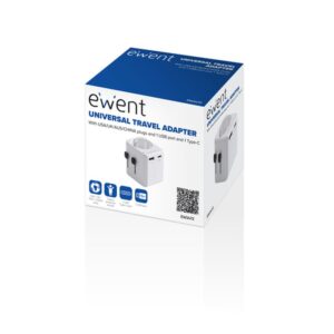 Ewent EW1472 adaptador de enchufe eléctrico Universal Blanco