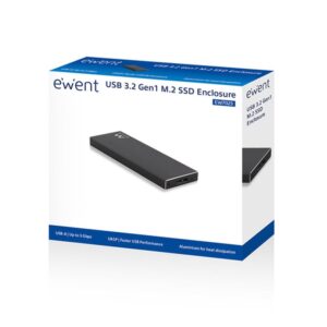 Ewent EW7023 caja para disco duro externo Caja externa para unidad de estado sólido (SSD) Negro M.2