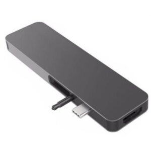 PUERTO REPLICADOR USB-C HYPER HDMI + USB + USB-C + JACK + SD + MICROSD SPACE GRAY