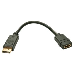 Alternative view of Lindy 41005 adaptador de cable de vídeo 0,15 m DisplayPort HDMI Negro