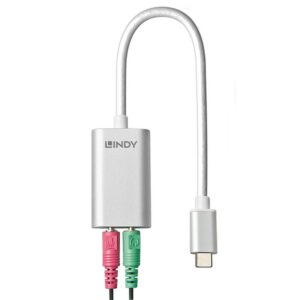 Alternative view of Lindy 42711 cable de teléfono móvil Blanco USB C 3,5mm