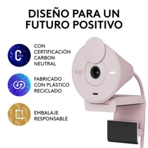 Logitech Brio 300 cámara web 2 MP 1920 x 1080 Pixeles USB-C Rosa