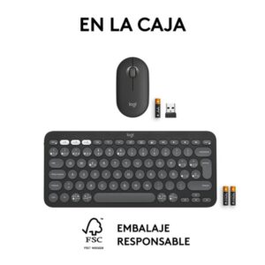 Logitech Pebble 2 Combo teclado Ratón incluido RF Wireless + Bluetooth QWERTY Español Grafito