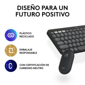 Logitech Pebble 2 Combo teclado Ratón incluido RF Wireless + Bluetooth QWERTY Español Grafito