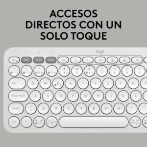 Logitech Pebble Keys 2 K380s teclado RF Wireless + Bluetooth QWERTY Español Blanco Logitech Pebble Keys 2 K380s teclado RF Wireless + Bluetooth QWERTY Español Blanco
