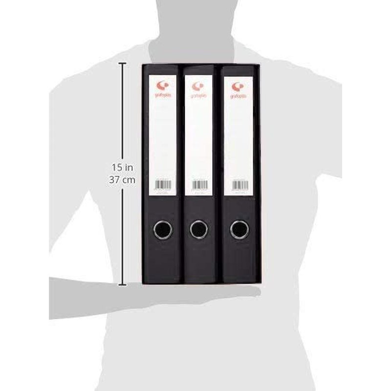 MÓDULO 3 CARPETAS 2 ANILLAS 40 MM NEGRO FOLIO 290X350X180 GRAFOPLAS 7284310 MÓDULO 3 CARPETAS 2 ANILLAS 40 MM NEGRO FOLIO 290X350X180 GRAFOPLAS 7284310 - Imagen 2