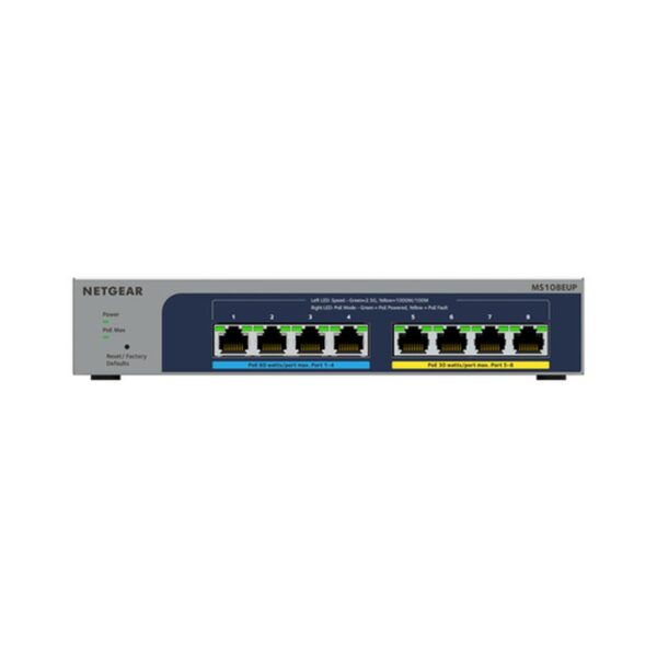 NETGEAR 8-port Ultra60 PoE++ Multi-Gigabit (2.5G) Ethernet Plus Switch No administrado L2/L3 2.5G Ethernet (100/1000/2500) Energía sobre Ethernet (PoE) Gris