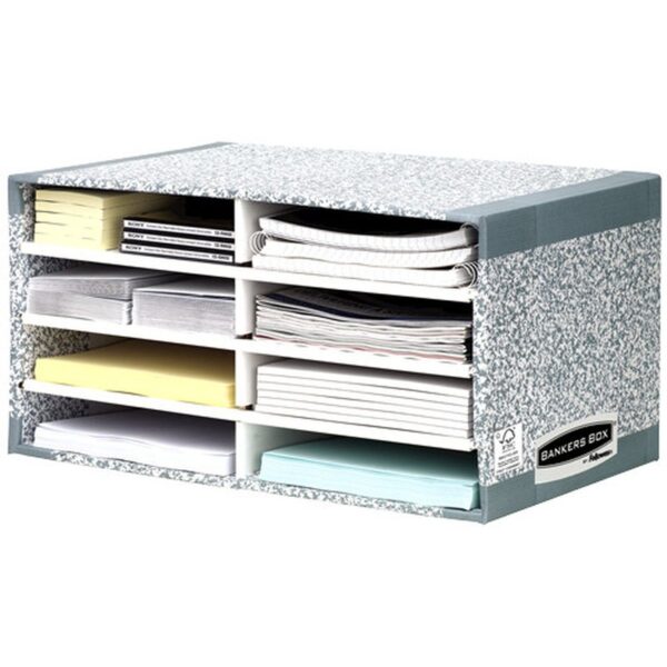 ORGANIZADOR GRIS/BLANCO BANKERS BOX 08750EU | PACK 5 UNIDADES