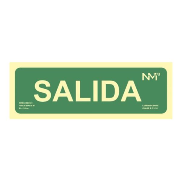 PACK DE 2 SEÑALES "SALIDA" 300X105 PVC VERDE ARCHIVO 2000 6170-06H VE