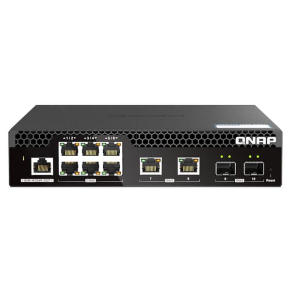 QNAP QSW-M2106R-2S2T switch Gestionado L2 10G Ethernet (100/1000/10000) 1U Negro
