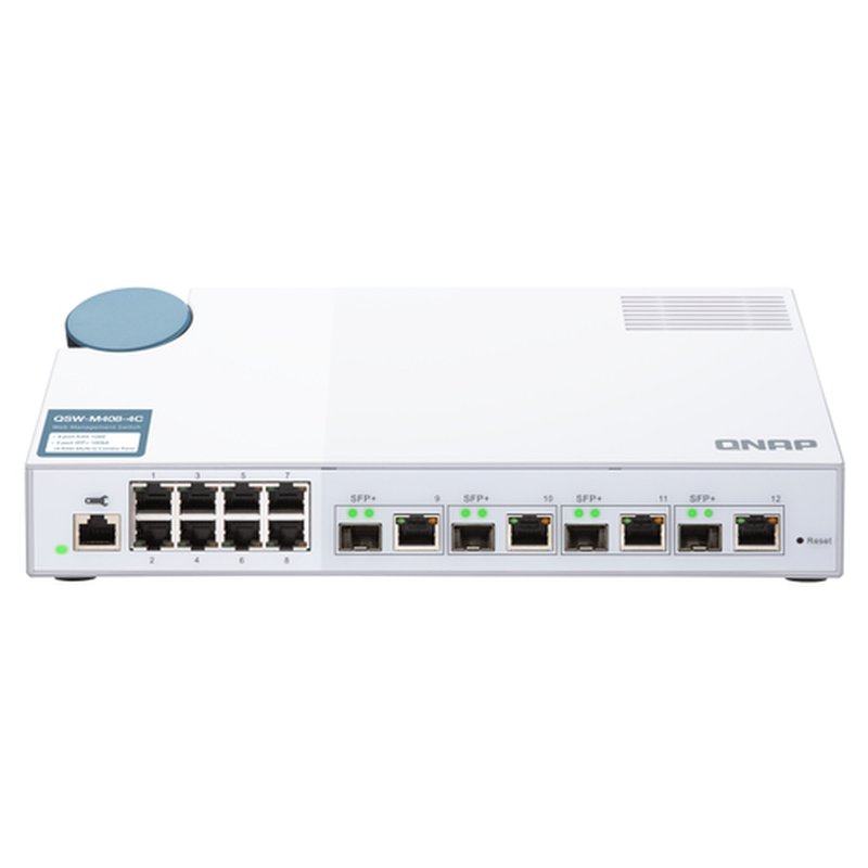 QNAP QSW-M408-4C switch Gestionado L2 Gigabit Ethernet (10/100/1000) Blanco - Imagen 2