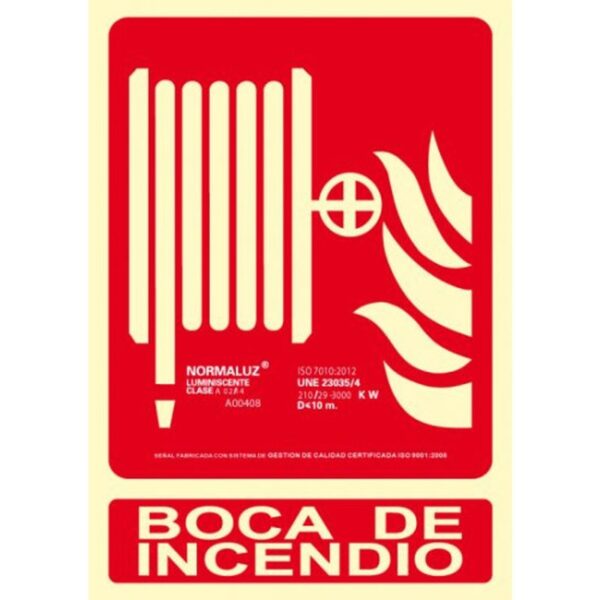SEÑAL "BOCA DE INCENDIO" 210X300 PVC ROJO ARCHIVO 2000 6171-03H RJ