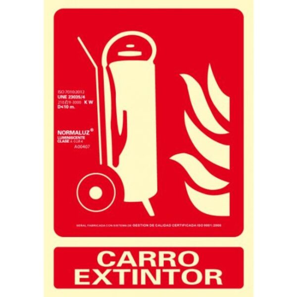 SEÑAL "CARRO EXTINTOR" 210X300 PVC ROJO ARCHIVO 2000 6171-02H RJ