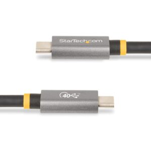 StarTech.com Cable de 1m USB4 - Cable USB-C Certificado por USB-IF - Cable USB Tipo C - 40Gbps - Power Delivery PD de 100W - 8K 60Hz - Compatible con Thunderbolt 4/3/USB 3.2