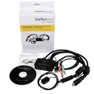 StarTech.com Conmutador Switch KVM 2 puertos HDMI USB Audio con Cables Integrados - 1080p StarTech.com Conmutador Switch KVM 2 puertos HDMI USB Audio con Cables Integrados - 1080p