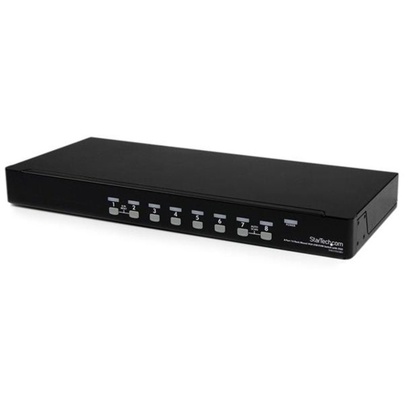 StarTech.com Conmutador Switch KVM 8 Puertos de Vídeo VGA HD15 USB 2.0 USB A - 1U Rack Estante