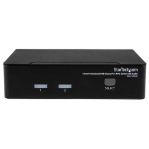 StarTech.com Conmutador Switch Profesional KVM 2 Puertos Vídeo DisplayPort - USB con Audio - 2560x1600