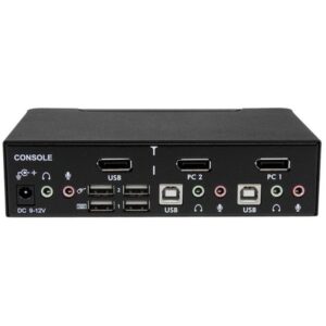StarTech.com Conmutador Switch Profesional KVM 2 Puertos Vídeo DisplayPort - USB con Audio - 2560x1600