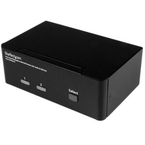 StarTech.com Switch Conmutador KVM de 2 Puertos DisplayPort - 4K 60Hz