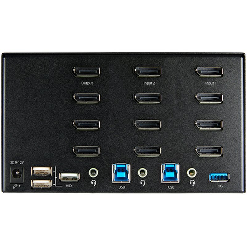 StarTech.com Switch Conmutador KVM de 2 Puertos DisplayPort 1.2 para 4 Monitores - DP HDR UHD 4K de 60Hz - Hub Ladrón de 2 Puertos USB 3.0 (5Gbps) - 4 Puertos USB 2.0 HID - Audio - Hotkeys - Imagen 4