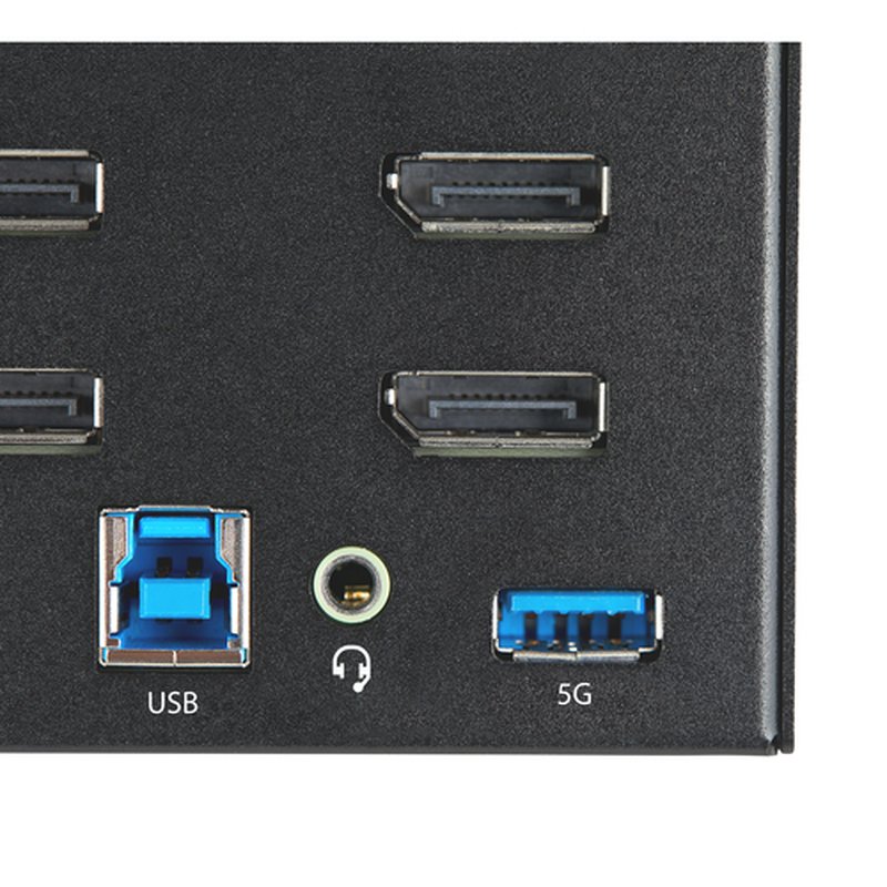 StarTech.com Switch Conmutador KVM de 2 Puertos DisplayPort 1.2 para 4 Monitores - DP HDR UHD 4K de 60Hz - Hub Ladrón de 2 Puertos USB 3.0 (5Gbps) - 4 Puertos USB 2.0 HID - Audio - Hotkeys - Imagen 8