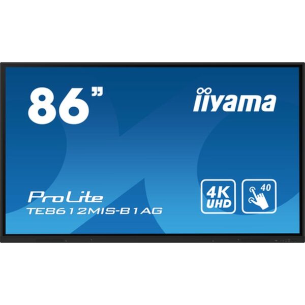 iiyama PROLITE Pantalla plana para señalización digital 2,18 m (86") LED Wifi 400 cd / m² 4K Ultra HD Negro Pantalla táctil Procesador incorporado Android 11 16/7
