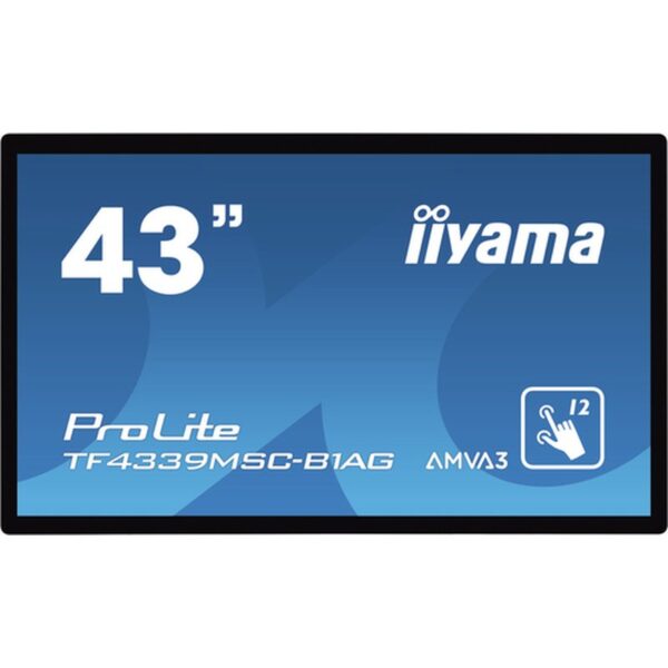 iiyama ProLite TF4339MSC-B1AG pantalla para PC 109,2 cm (43") 1920 x 1080 Pixeles Full HD LED Pantalla táctil Multi-usuario Negro