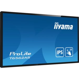 iiyama T6562AS-B1 pantalla de señalización Panel plano interactivo 163,8 cm (64.5") IPS 500 cd / m² 4K Ultra HD Negro Pantalla táctil Procesador incorporado Android 8.0 24/7
