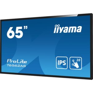 iiyama T6562AS-B1 pantalla de señalización Panel plano interactivo 163,8 cm (64.5") IPS 500 cd / m² 4K Ultra HD Negro Pantalla táctil Procesador incorporado Android 8.0 24/7