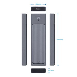 Ewent EW7022 caja para disco duro externo Caja externa para unidad de estado sólido (SSD) Gris M.2