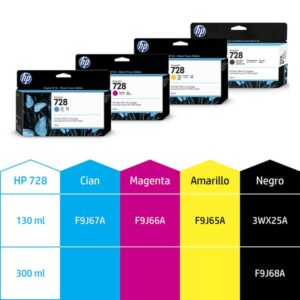 HP Cartucho de tinta DesignJet 728 negro mate de 300 ml