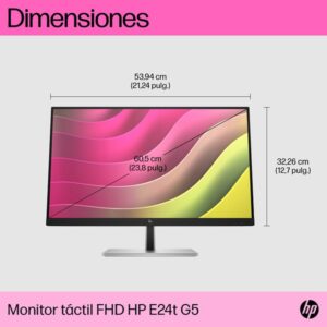 HP E24t G5 60,5 cm (23.8") 1920 x 1080 Pixeles Full HD LED Pantalla táctil Negro