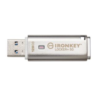 Kingston Technology IronKey Locker+ 50 unidad flash USB 128 GB USB tipo A 3.2 Gen 1 (3.1 Gen 1) Plata Kingston Technology IronKey Locker+ 50 unidad flash USB 128 GB USB tipo A 3.2 Gen 1 (3.1 Gen 1) Plata