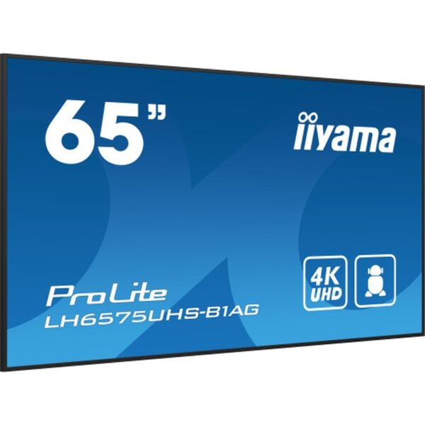 iiyama ProLite Pantalla plana para señalización digital 163,8 cm (64.5") LCD Wifi 500 cd / m² 4K Ultra HD Negro Procesador incorporado Android 11 24/7