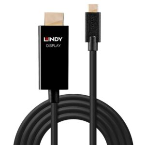 Alternative view of Lindy 43293 adaptador de cable de vídeo 3 m USB Tipo C HDMI tipo A (Estándar) Negro