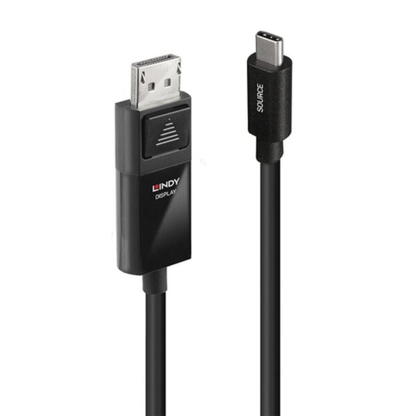 Lindy 43343 adaptador de cable de vídeo 3 m USB Tipo C DisplayPort Negro