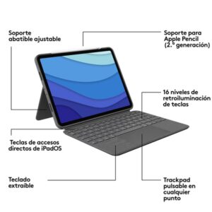 Logitech Combo Touch Gris Smart Connector QWERTY Español