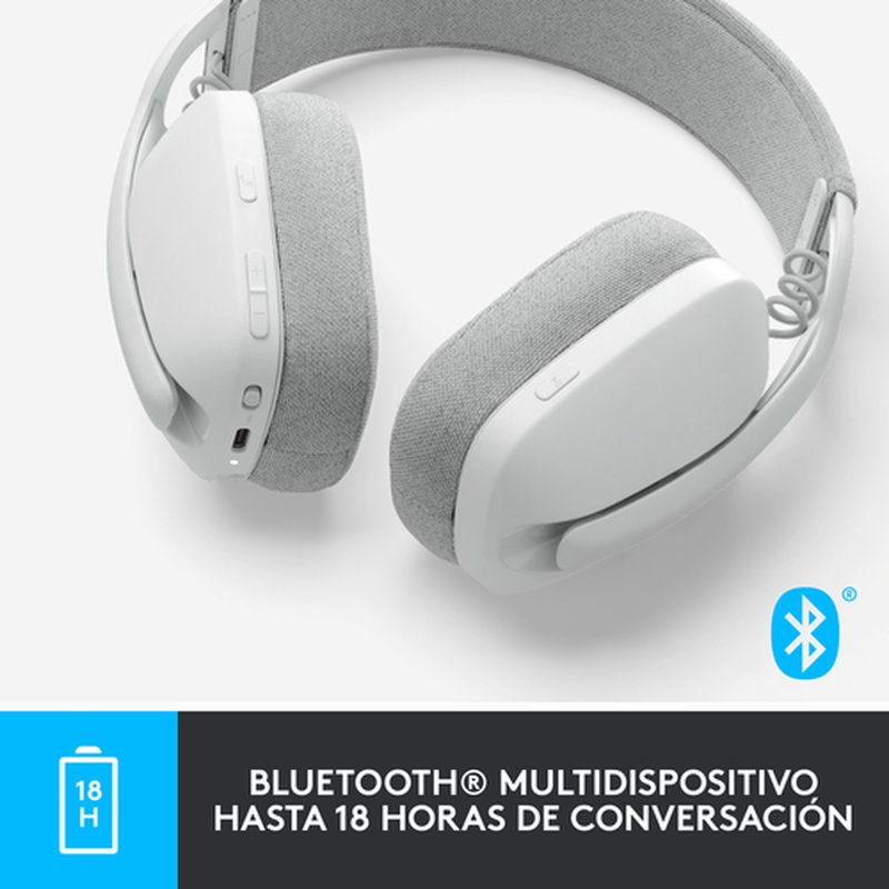 Logitech Zone Vibe 100 Auriculares Inalámbrico Diadema Llamadas/Música Bluetooth Blanco - Imagen 5