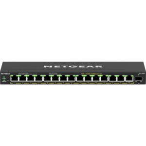NETGEAR 16-Port High-Power PoE+ Gigabit Ethernet Plus Switch (231W) with 1 SFP port (GS316EPP) Gestionado Energía sobre Ethernet (PoE) Negro