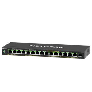 NETGEAR GS316EP-100PES switch Gestionado Gigabit Ethernet (10/100/1000) Energía sobre Ethernet (PoE) Negro