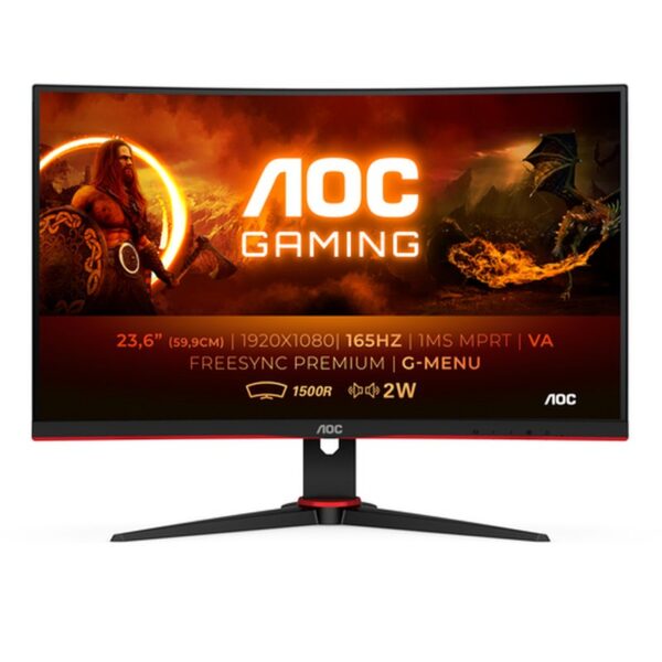 Reacondicionado | AOC G2 C24G2AE/BK pantalla para PC 59,9 cm (23.6") 1920 x 1080 Pixeles Full HD LED Negro, Rojo