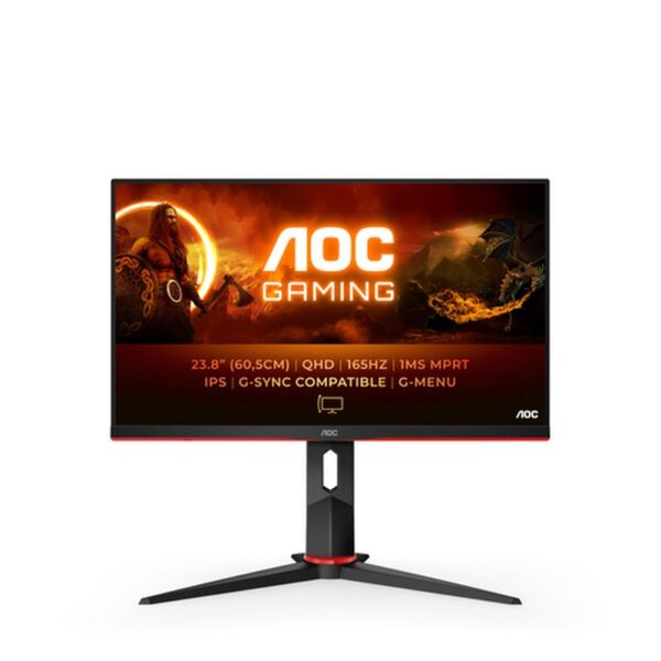 Reacondicionado | AOC G2 Q24G2A/BK pantalla para PC 60,5 cm (23.8") 2560 x 1440 Pixeles Negro, Rojo