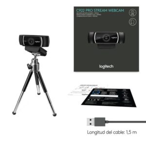 Reacondicionado | Logitech C922 Pro Stream cámara web 1920 x 1080 Pixeles USB Negro