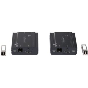 StarTech.com Extensor KVM HDMI de 4K por Fibra - Alargador de Consola Switch KVM con Vídeo HDMI y USB Remoto - hasta 300m (Multimodo) - con 2 Módulos SFP+ MMF de 10Gb - (TX/RX)