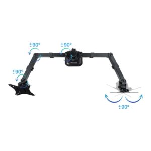 TooQ Soporte de Mesa para 2 Pantallas 17"-27", Negro