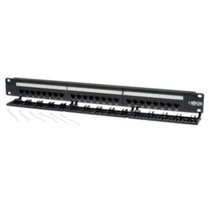 Tripp Lite N252-024 Panel de Conexiones Cat5 / Cat6 110 de 24 Puertos, para Instalación en 1U de Rack, 568B, Ethernet RJ45