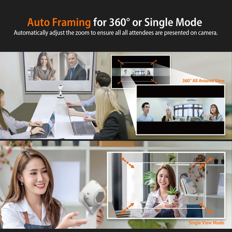 j5create JVU368-N Cámara web con altavoz alimentado por IA de 360° j5create JVU368-N Cámara web con altavoz alimentado por IA de 360° - Imagen 9