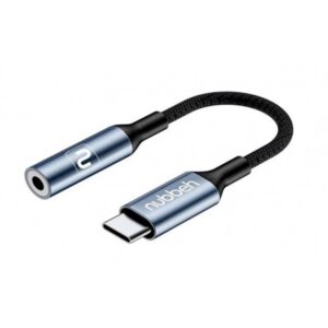 ADAPTADOR NUBBEH USB-C MACHO / JACK HEMBRA METAL GREY